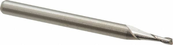 Square End Mill: 1/16'' Dia, 0.18'' LOC, 1/8'' Shank Dia, 1-1/2'' OAL, 2 Flutes, Solid Carbide MPN:12106000