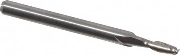 Square End Mill: 3/32'' Dia, 17/64'' LOC, 1/8'' Shank Dia, 1-1/2'' OAL, 2 Flutes, Solid Carbide MPN:12109000