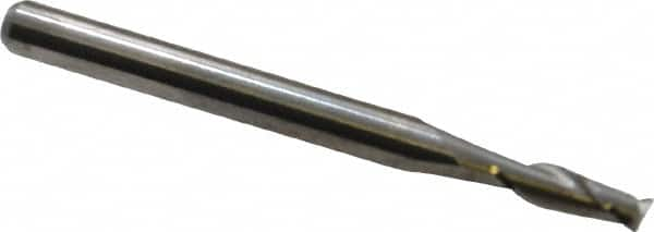 Square End Mill: 0.1'' Dia, 19/64'' LOC, 1/8'' Shank Dia, 1-1/2'' OAL, 2 Flutes, Solid Carbide MPN:12110010