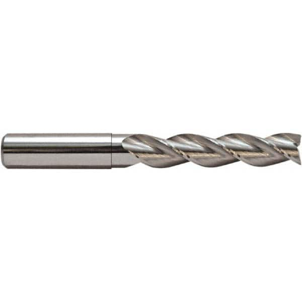 Square End Mill: 1'' Dia, 1-1/4'' LOC, 1'' Shank Dia, 6'' OAL, 3 Flutes, Solid Carbide MPN:13810000N