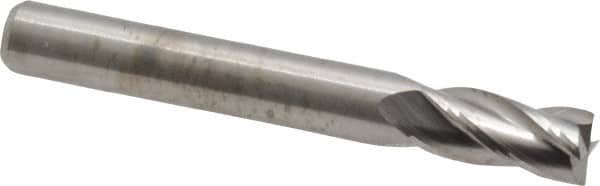 Square End Mill: 1/4'' Dia, 1/2'' LOC, 1/4'' Shank Dia, 2'' OAL, 4 Flutes, Solid Carbide MPN:16325000