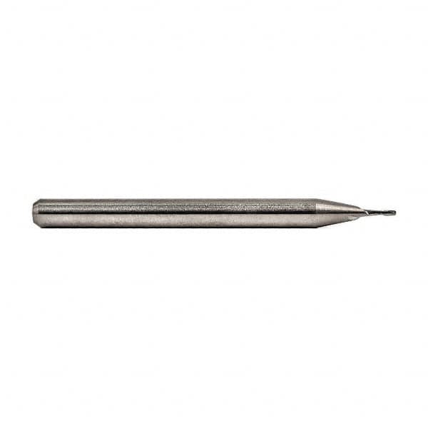 Square End Mill: 0.034'' Dia, 0.067'' LOC, 1/8'' Shank Dia, 1-1/2'' OAL, 2 Flutes, Solid Carbide MPN:16403400