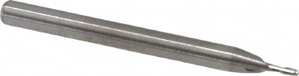 Square End Mill: 0.04'' Dia, 5/64'' LOC, 1/8'' Shank Dia, 1-1/2'' OAL, 2 Flutes, Solid Carbide MPN:16404000