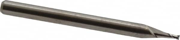 Square End Mill: 0.045'' Dia, 3/32'' LOC, 1/8'' Shank Dia, 1-1/2'' OAL, 2 Flutes, Solid Carbide MPN:16404500