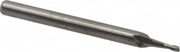 Square End Mill: 3/64'' Dia, 0.1'' LOC, 1/8'' Shank Dia, 1-1/2'' OAL, 2 Flutes, Solid Carbide MPN:16405000