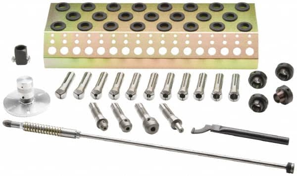 1/8, 3/16, 1/4, 5/16, 3/8, 7/16, 1/2, 9/16, 5/8, 11/16, 3/4 Collets, R8 Quick Change Rotary Tooling Complete Kit MPN:38-22-26-000