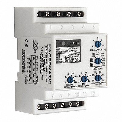 Phase Monitor Relay 480-600VAC DIN DPDT MPN:PMD575