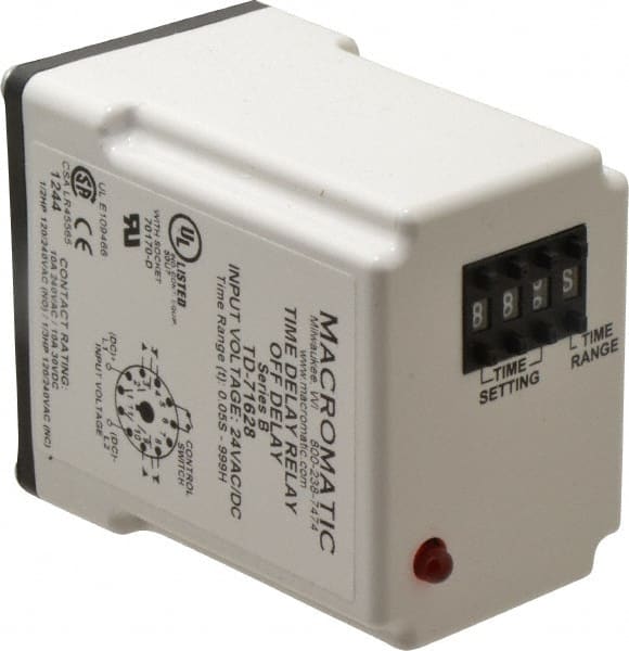 11 Pin, 999 hr Delay, Multiple Range DPDT Time Delay Relay MPN:TD-71628