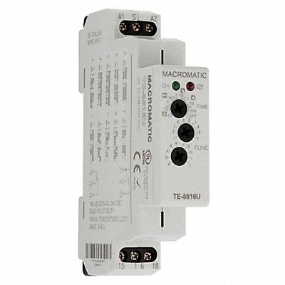 Time Delay Rlay 12 to 240VAC/DC 15A SPDT MPN:TE-8816U