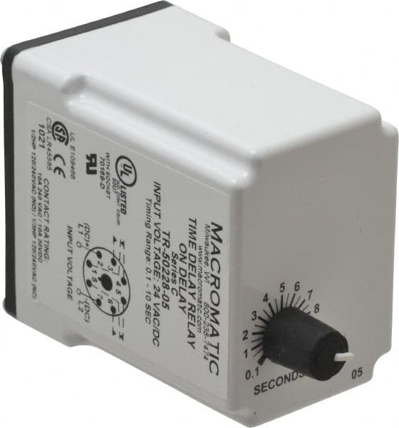 8 Pin, Multiple Range DPDT Time Delay Relay MPN:TR-50228-05