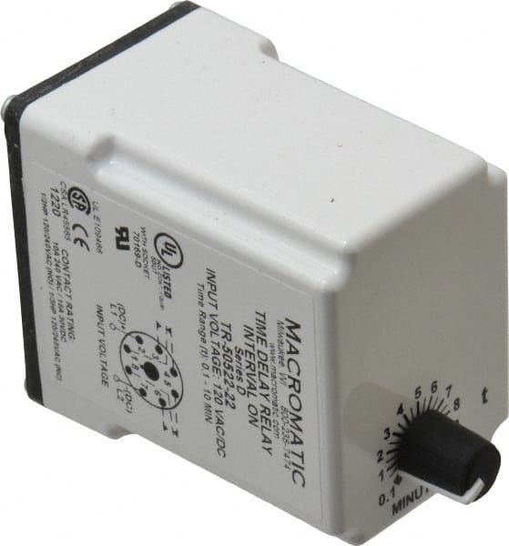 8 Pin, 10 min Delay, Multiple Range DPDT Time Delay Relay MPN:TR-50522-22