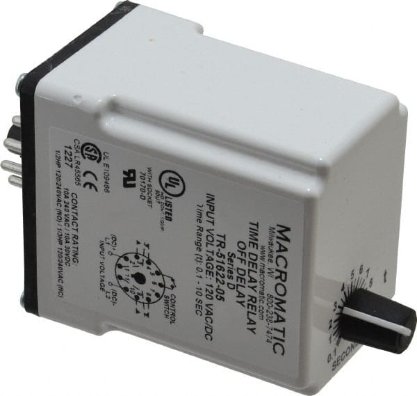 11 Pin, Multiple Range DPDT Time Delay Relay MPN:TR-51622-05