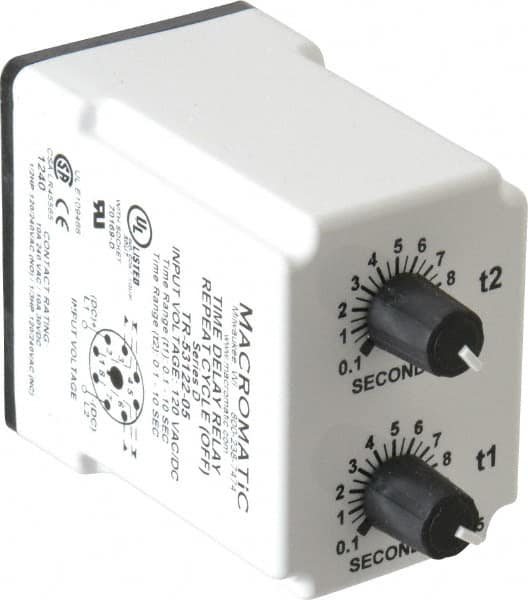 8 Pin, Multiple Range DPDT Time Delay Relay MPN:TR-53122-05