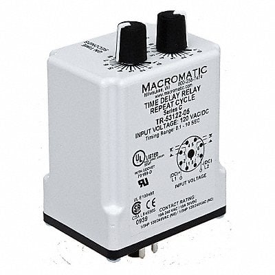 H7839 Time Delay Rlay 24VAC/DC 10A DPDT 9 sec. MPN:TR-55128-14