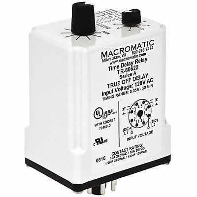 H7840 Time Delay Relay 120VAC/DC 10A DPDT MPN:TR-60622