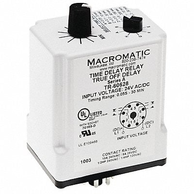 H7840 Time Delay Relay 24VAC/DC 10A DPDT MPN:TR-60628