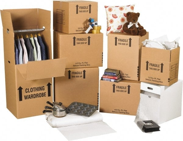 Moving & Box Kits, Kit Type: Home Moving Kit, Number of Boxes: 57, Total Number of Pieces: 64, Contents: (3)20x20x45