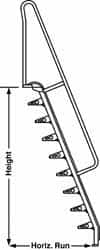 Carbon Steel Wall Mounted Ladder: 8' High, 1,000 lb Capacity MPN:CS68096Y