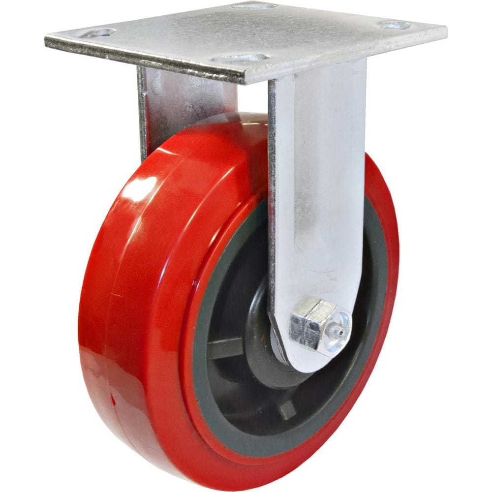 Rigid Top Plate Caster: Polyurethane, 6