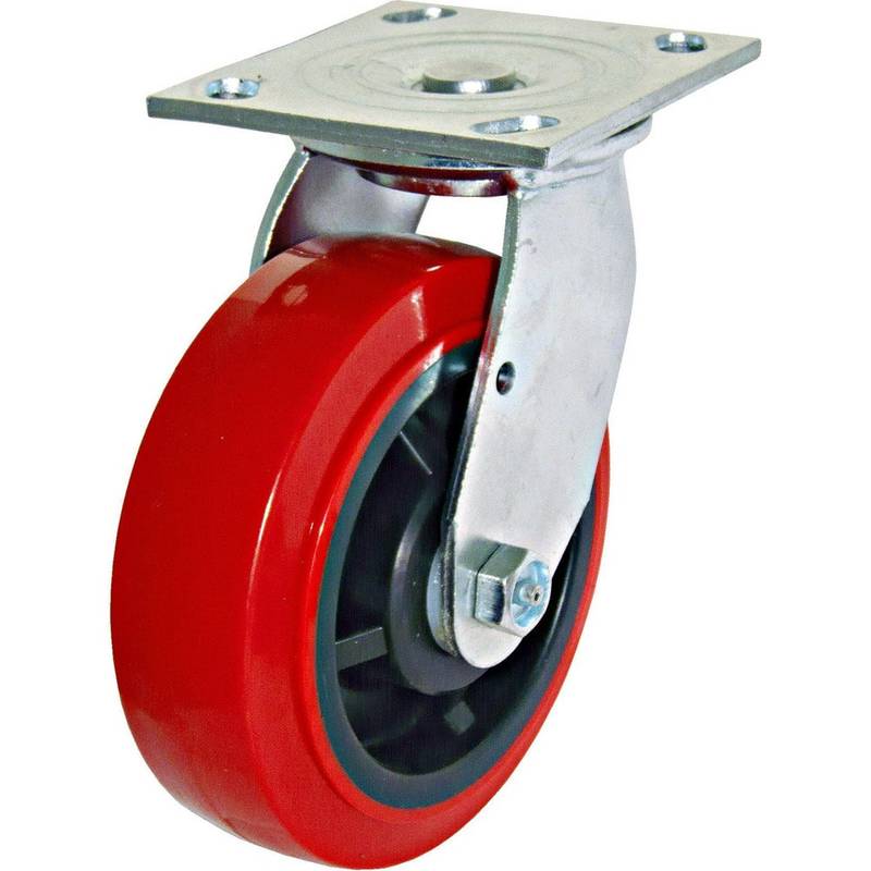 Swivel Top Plate Caster: Polyurethane, 6