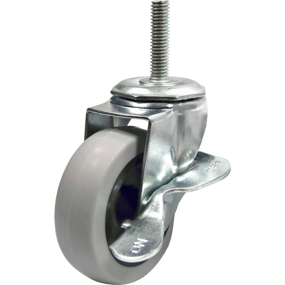 Swivel Top Plate Caster: Thermoplastic Rubber, 2-15/16