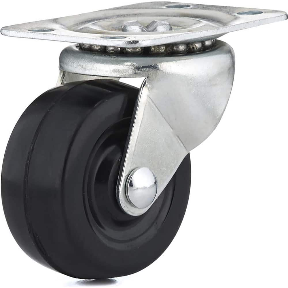 Swivel Top Plate Caster: Rubber, 2