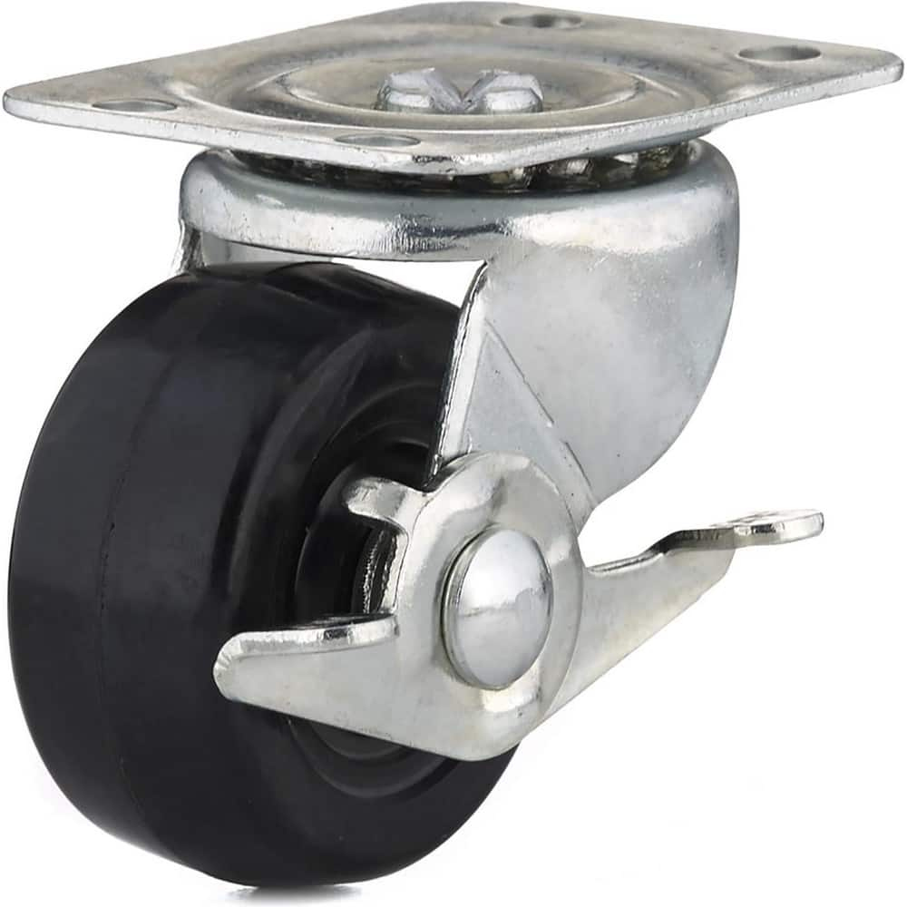 Swivel Top Plate Caster: Rubber, 2