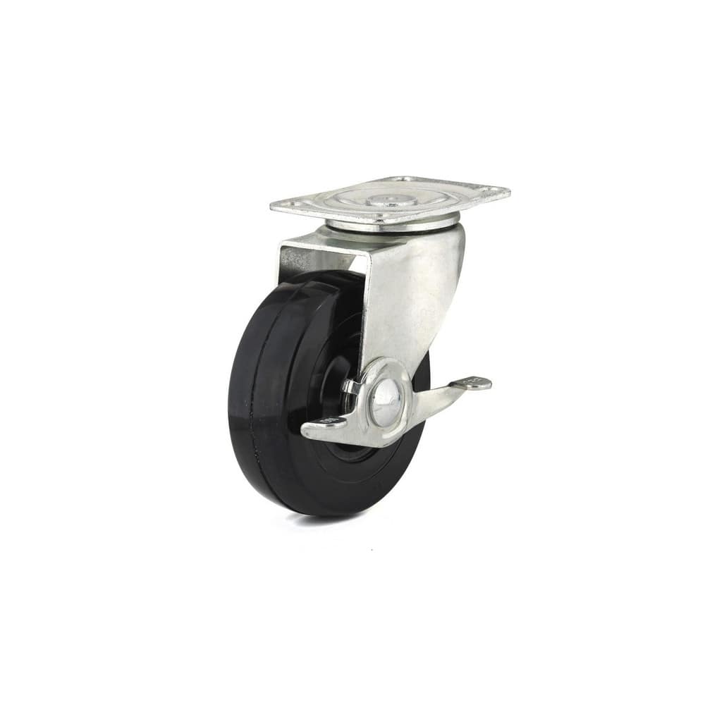 Swivel Top Plate Caster: Rubber, 4