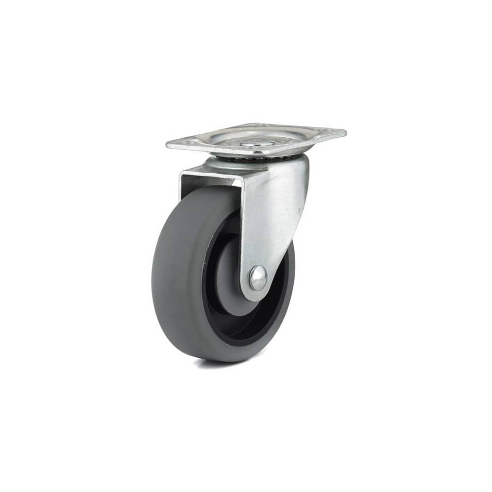 Swivel Top Plate Caster: Thermoplastic Rubber, 4