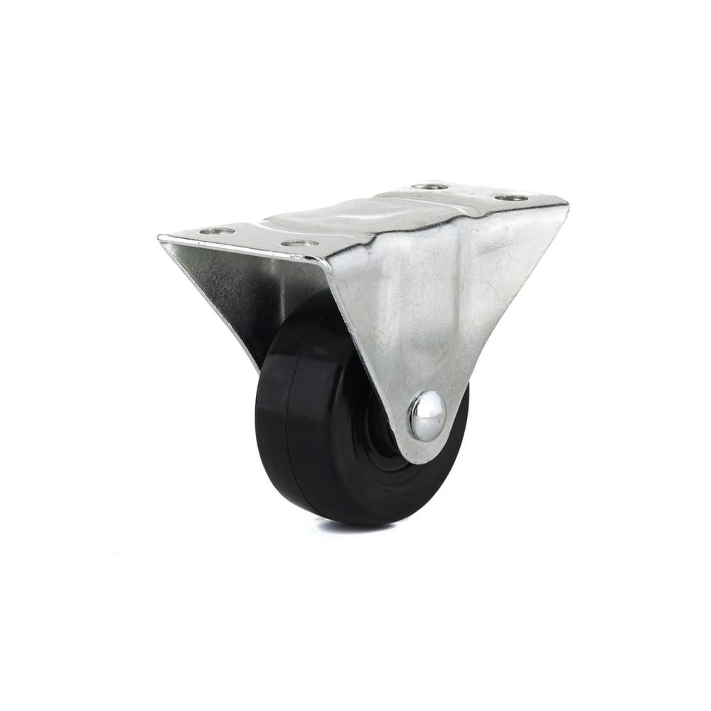 Rigid Top Plate Caster: Rubber, 2-1/2