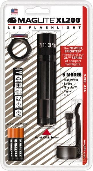 Handheld Flashlight: LED, 2.5 hr Max Run Time, AAA battery MPN:XL200-S301C