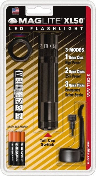 Handheld Flashlight: LED, 25 hr Max Run Time, AAA battery MPN:XL50-S301C