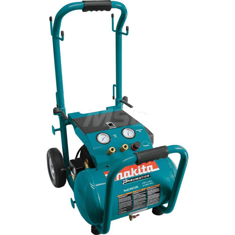 Portable Electric Air Compressors, Horse Power: 3 , Input Voltage: 110 , Tank Style: Horizontal , Tank Size: 5.00 , Maximum Working Pressure: 140.000  MPN:MAC5200