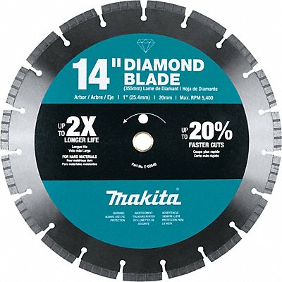 Diamond Blade 14 dia 5400 RPM Max Speed MPN:E-02646