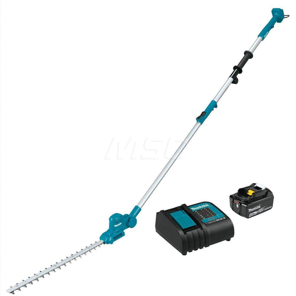 Hedge Trimmer: Battery Power, Single-Sided Blade, 18