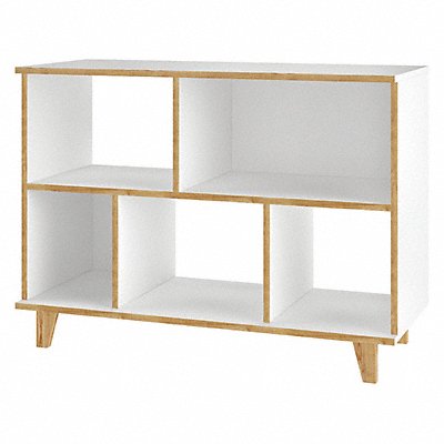 Low Bookcase 5 Shelf Mid Century White MPN:129AMC160