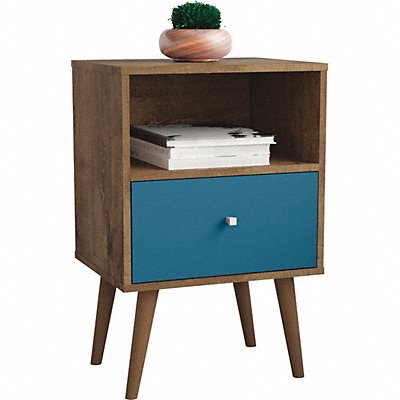 Nightstand Mid Century Brown/Aqua MPN:203AMC93