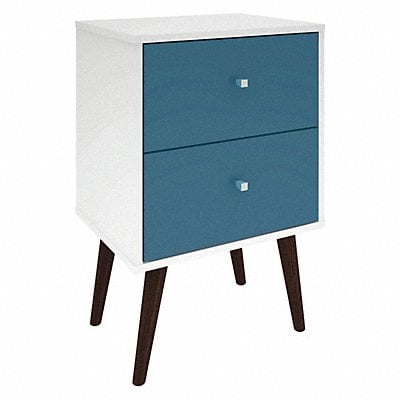 Nightstand Mid Century Whitee/Aqua MPN:204AMC64