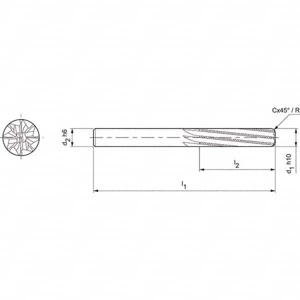 Spiral Router Bit: 16 mm Dia, 36 mm LOC, 16 mm Shank Dia, Spiral MPN:30402690