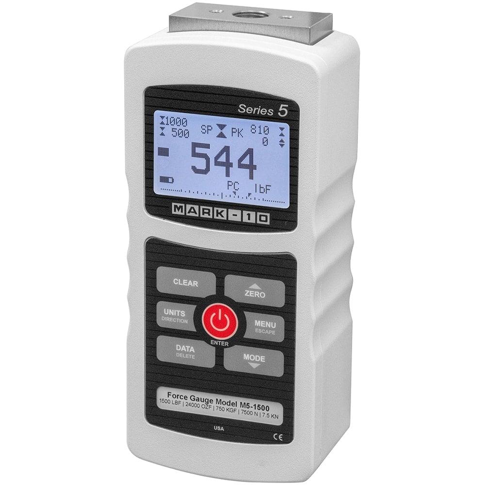 Digital Force Gage: 1,000 lb Capacity, 0.5 lb Resolution MPN:M5-1000