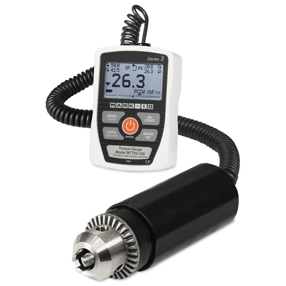 Digital Force Gage: 100 lb Capacity, 0.1 lb Resolution MPN:MTT03-100