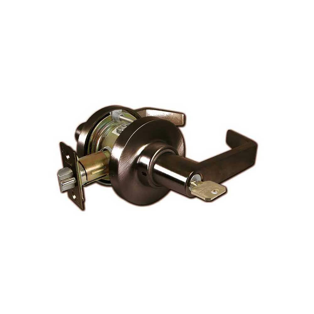 Lever Locksets, Lockset Type: Entry , Key Type: Keyed Different , Material: Steel , Finish: Oil Rubbed Bronze , Strike Type: ASA Strike  MPN:175AB-10B-2-3/8