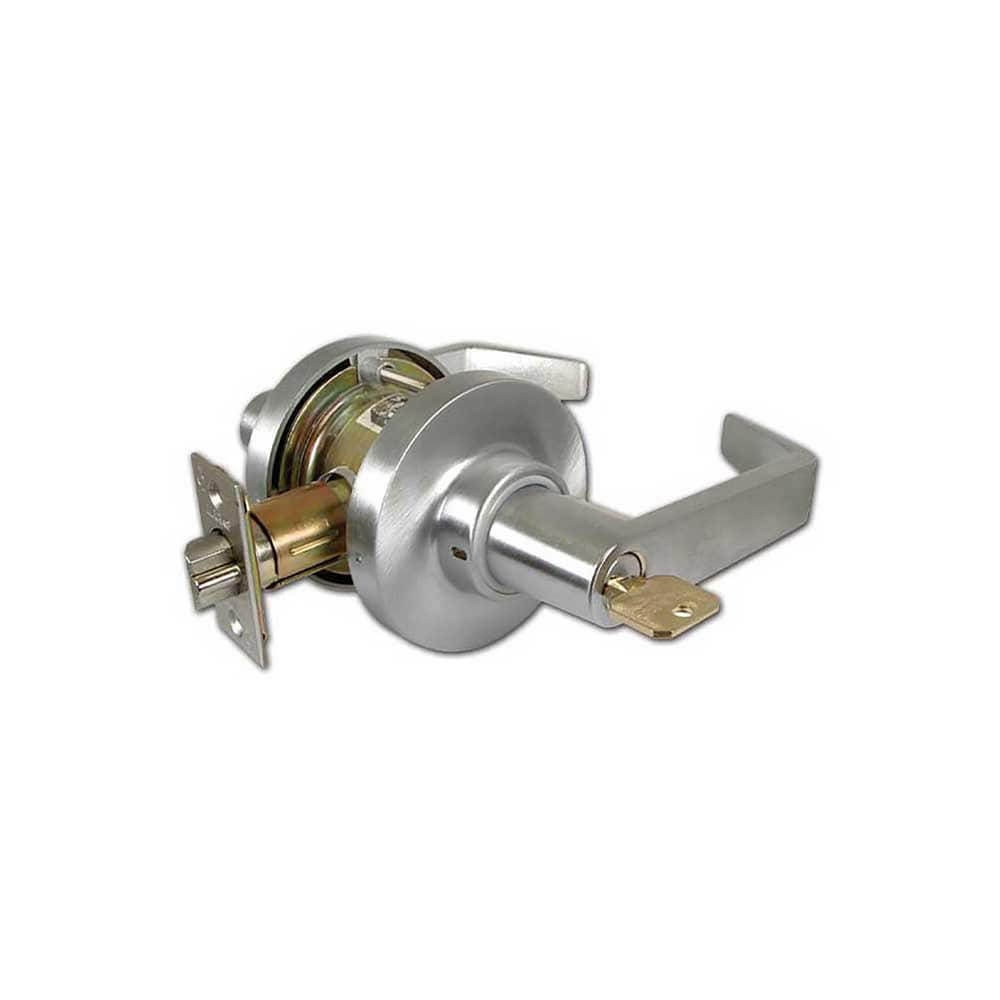 Lever Locksets, Lockset Type: Entry , Key Type: Keyed Different , Material: Steel , Finish: Satin Chrome , Strike Type: ASA Strike  MPN:195RAB-26D