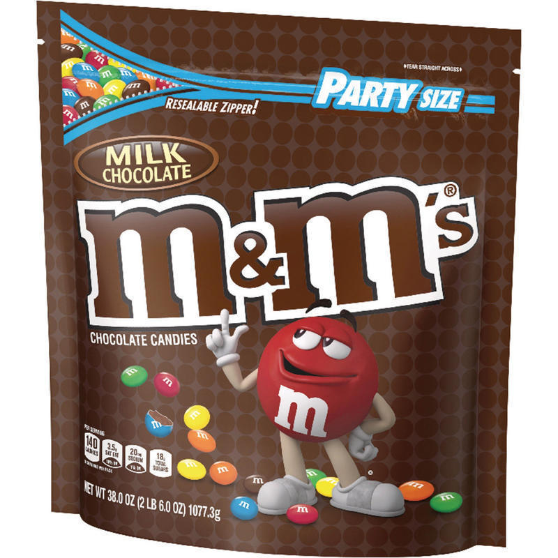 M&Ms Milk Chocolate Candies - Milk Chocolate - 2.37 lb - 1 / Bag (Min Order Qty 3) MPN:M&M PLAIN 38OZ