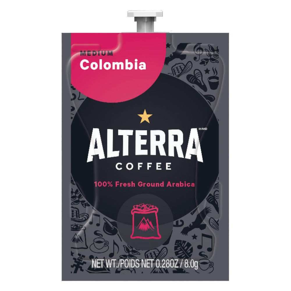 FLAVIA Coffee ALTERRA Single-Serve Coffee Freshpacks, Colombia, Carton Of 100 MPN:A180