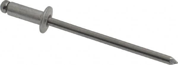 Open End Blind Rivet: Button Head, Aluminum Body, Steel Mandrel MPN:44315