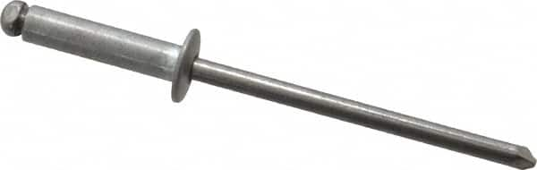 Open End Blind Rivet: Button Head, Aluminum Body, Steel Mandrel MPN:44321