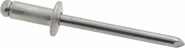 Open End Blind Rivet: Button Head, Aluminum Body, Steel Mandrel MPN:44347