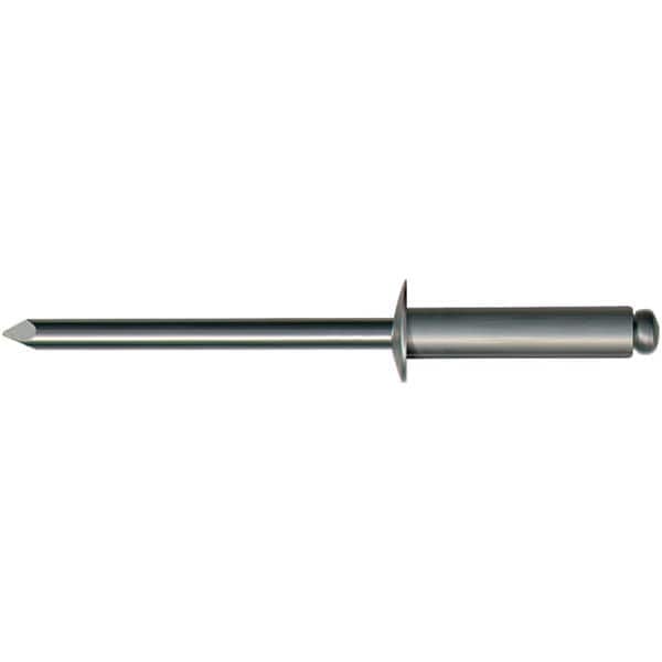 Open End Blind Rivet: Size 46, Button Head, Steel Body, Steel Mandrel MPN:M40121