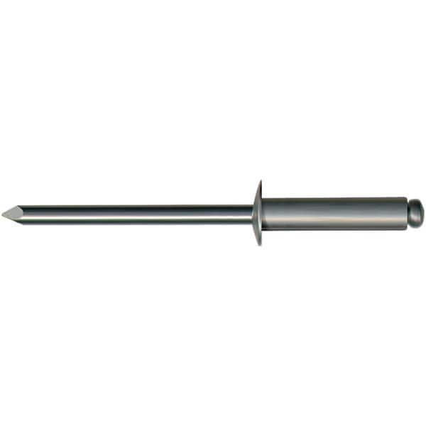 Open End Blind Rivet: Size 44, Button Head, Stainless Steel Body, Stainless Steel Mandrel MPN:M50417